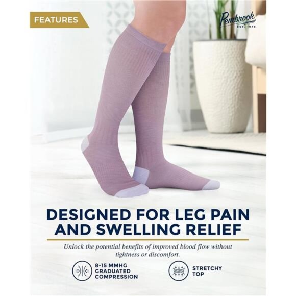 Bamboo Viscose Light Compression Socks - 3 Pairs | 8-15 mmhg - Picture 3 of 7